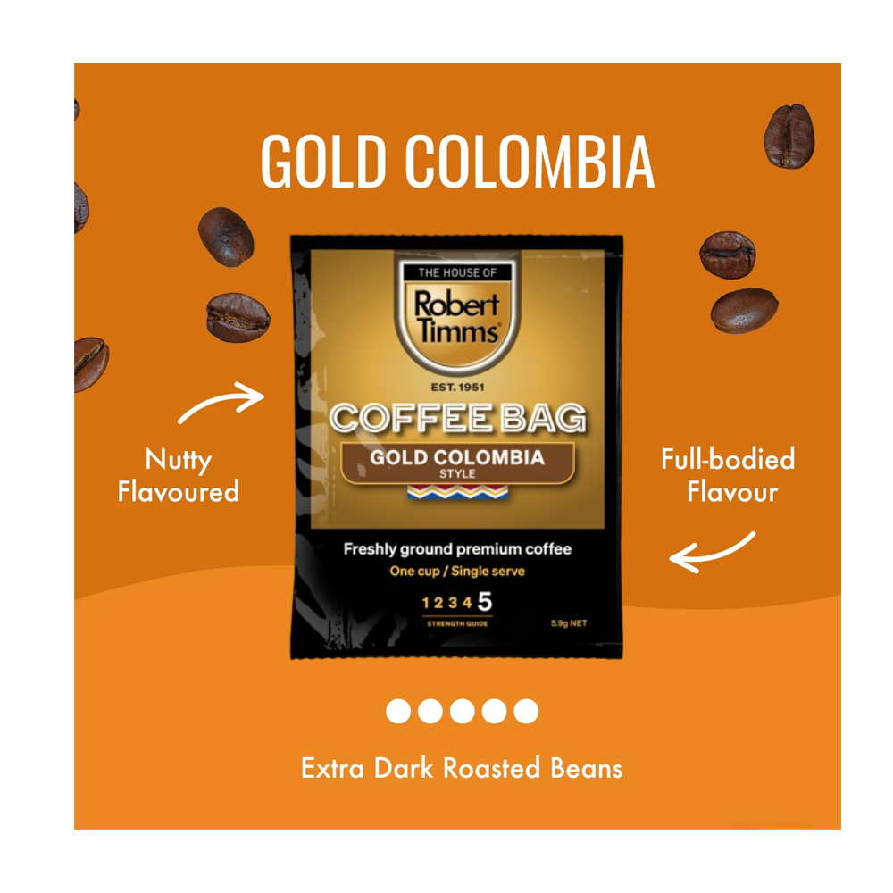 Gold Colombia Coffee Bags 100s